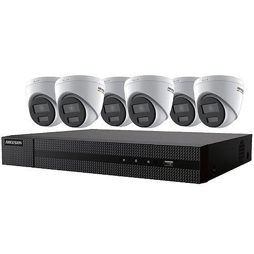 Hikvision EKI-K82T46C ColorVu 7-Piece Kit, (6) DS-2CD1347G0-LUF 4MP IP Cameras, (1) ERI-K108-P8 8-Channel 4K NVR