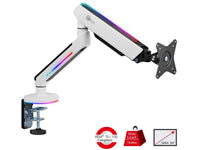 SIIG CE-MT3J11-S2 Monitor Desk Mount w/ Gaming RGB Light Fits 1734IN, up to 19.8 lbs, Gas Spring, Full Motion, VESA75x75/100x100mm, C-Clamp & Grommet (CE-MT3J11-S
