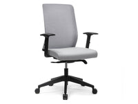 HAT Design Works IKU-B-M3H-ALLOY-S1BB IKU Chair with Black Frame, Cloud Mesh, Alloy Seat Upholstery, and Black Nylon Wheel Base