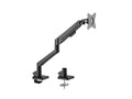 Amer HYDRA1GB with Hydralift Arm Mechanism (black) - Single Arm Counterbalanced Articulating Monitor Mount. Clamp and Grommet Included. Can Support Flat Monitors Up to 9KG Per Display