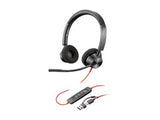 Poly 8X219AA Blackwire 3320 Stereo USB-C Headset +USB-C/A Adapter
