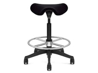 Humanscale F500GCF57FTKNSC Freedom Active Pony Stool with Counter Height Cylinder - Navy Corde 4 Fabric