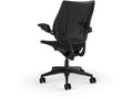 Humanscale L113BJ10CL57NFSSNSC Liberty Task Chair with Black Frame and Height-Adjustable Arms - Midnight Corvara Leather
