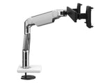Humanscale M81NTNBWB2B M8.1 with Bolt-through Mount for DUAL Monitors with Crossbar - Polished Aluminum with White TRIM 