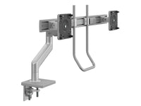 Humanscale M81NTNDSBHG M8.1 Monitor ARM with Combo Mount with Crossbar and Handle for DUAL Monitors - Silver with Gray TRIM - Gray 100MM X 100MM VESA Bracket
