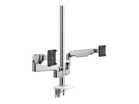 Humanscale X8NTNDBWETBETB30 M/Flex 8.1 with Combo Mount for Dual Monitors - Monitor Tilts and 30 Post - Polished Aluminum with White Trim