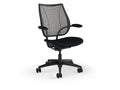 Humanscale L217BN10CF10XFSHNSC Liberty Ocean Task Chair with Black Frame and Fixed Arms with Matching Textile - Black Corde 4 Fabric Seat