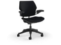 Humanscale F111GCF10XFTHNSC Freedom Task Chair with Graphite Frame and Height-Adjustable Arms - Black Corde 4 Fabric