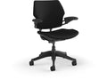 Humanscale F111GCF10XFWSNSC Freedom Task Chair, Graphite Frame and Height-Adjustable Arms, High Cylinder with Footring - Black Corde 4 Fabric