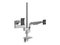 Humanscale X8NTNCESETDETD30 M/Flex for M8.1 with Dual Monitor Arms, Clamp Mount, 30 Post, Silver with Gray Trim