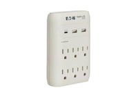 Eaton Tripp Lite SK60C Protect It 6-Outlet Surge Protector - 5-15R Outlets, USB-C and USB-A Ports, 5-15P Direct Plug-In