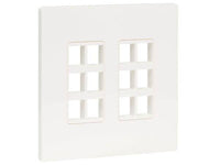 Eaton Tripp Lite N080-212 12-Port Keystone Double-Gang Faceplate, White, TAA