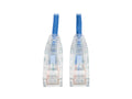 Eaton Tripp Lite N201-S01-BL Cat6 Gigabit Snagless Slim UTP Ethernet Cable (RJ45 M/M), PoE, Blue, 1 ft. (0.31 m)