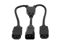 Eaton Tripp Lite P004-18N-2C13 Power Cord Splitter, C14 to 2xC13 PDU Style - 10A, 250V, 18 AWG, 18-in. (45.72 cm), Black