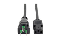 Eaton Tripp Lite P006-C08-HG10 Hospital-Grade Power Cord, NEMA 5-15P to C13 - Green Dot, 10A, 125V, 18 AWG, 8 ft. (2.43 m) Coiled Cord, Black