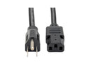 Eaton Tripp Lite P007-003 Computer Power Cord, NEMA 5-15P to C13 - Heavy-Duty, 15A, 125V, 14 AWG, 3 ft. (0.91 m), Black