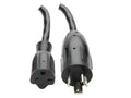 Eaton Tripp Lite P046-06N Power Cord Adapter, NEMA L5-20P to NEMA 5-20R - Heavy-Duty, 20A, 125V, 12 AWG, 6-in. (15.24 cm), Black