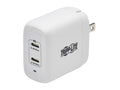 Eaton Tripp Lite U280-W02-40C2-G Dual-Port Compact USB-C Wall Charger - GaN Technology, 40W PD Charging (20W+20W or 30W), White