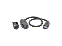 Eaton Tripp Lite U325-001-KPA-BK USB 3.0 All-in-One Keystone/Panel Mount Coupler Cable (F/F), Angled Connector, Black, 1 ft. (0.31 m)