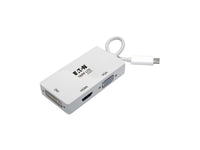 Eaton Tripp Lite U444-06N-HDV4K USB-C Multiport Adapter (M/3xF) - 4K HDMI, DVI, VGA, HDCP, White