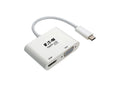Eaton Tripp Lite U444-06N-HV4K USB-C Multiport Adapter (M/2xF) - 4K HDMI, VGA, White