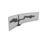 HAT Design Works E5G-P02SD-BLK E5 Dual Dynamic Pole Wide Monitor Arm, Black, holds 20 lbs per monitor, up to 44IN screen
