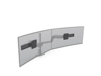 HAT Design Works E5G-P02SD-WHT E5 Dual Dynamic Pole Wide Monitor Arm, White, holds 20 lbs per monitor, up to 44IN screen