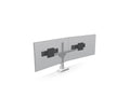HAT Design Works E5G-P02S-WHT E5 Dual Static Pole Monitor Arm, White, holds 25 lbs per monitor, up to 32IN screen