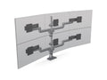 HAT Design Works E5G-P33SS-SLV E5 Three Over Three Static Pole Monitor Arm, Silver, holds 10 lbs per monitor, up to 27IN screen