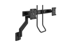 Humanscale M81NTNHBBHB M8.1 Monitor Arm for Single Monitor, Direct Hardwall Mount, Angled and Dynamic Link, Crossbar for Dual Monitors with Handle, Black with Black Trim