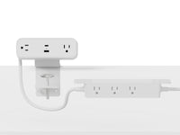 Humanscale NH2CDCWNA NeatHub Charging Station Duo, 2-Piece Clamp, White