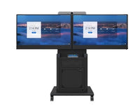 iCart RPS-800L Mobile cart supports dual displays up to 60 (40 max display height). Includes 9RU and 15D rack, adjustable video camera shelf, one interior shelf