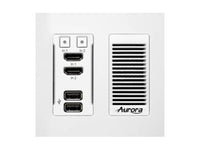Aurora Multimedia IPX-TX3A-WP2-C-W 3rd gen. 4K 10Gbps SDVoE AV-over-IP transmitter 2-gang wall plate (ASIC model, copper version, white)