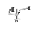 Humanscale X22WYTBC121NNNN MFlex M2 Arms - Dual Bracket for 2 Monitors - White/Polished - 8/Dynamic & 12/Dynamic - Standard Tilt - Standard 100mm x 100mm, black - Clamp - 12