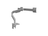 Humanscale M82SB2GC M8 Pro Dual Monitor Arm, Crossbar, Angled/Dynamic Links, Grey 100x100mm VESA