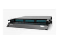 DMSI DM1RUX-ST Fiber Rack Mount Enclosure, 1RU, LGX Compatible, holds 3 panels or modules, with sliding tray, black, TAA Compliant