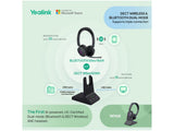 Yealink WH68 (1208655) First Teams-certified Dual-mode (Bluetooth&DECT) ANC Wireless Headset with 4 AI-powered Noise Canceling Mics; Direct Connect to Mobiles