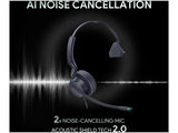 Yealink UH44 (1308188) Perfect for Open Offices or Home Setups; Microsoft Teams Certified; 2 AI-powered Noise-Cancelling Mics; All-day-wearing Comfort