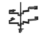 Humanscale X8EBLABC362EFAB MFlex M8 Arms Two Single Brackets for 2 Monitors Black 12IN/12IN Tilt & Slider