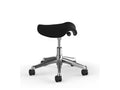 Humanscale F400AK101FSSNSC Freedom Saddle Stool-Pony -Polished aluminum with Graphite Trim-Lotus-Black -Standard cylinder 5IN