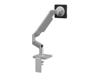 Humanscale M21SETBD M2 Pro Monitor Arm with 8 Straight/Dynamic Link, Black 100mm x 100mm VESA Plate, Combo Clam & Bolt-Through Mount, Silver with Gray Trim