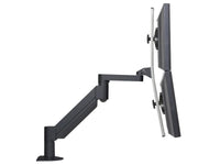 HAT Design Works 7500-WING-1000-104 7500 Wing Deluxe Dual Monitor Arm, Black, holds 1-11.4 lbs per monitor, up to 24IN screen