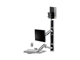 Amer AMR1AWSV1 vertical track wall mount system with independent movement for display and keyboard/mouse - Steel/Plastic