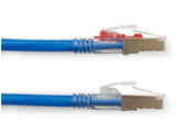 Black Box C6APC80S-BL-20 CAT6A 650-MHz Locking Snagless Stranded Ethernet Patch Cable - Shielded, CM PVC (RJ45 M/M), Blu