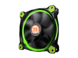 Thermaltake CL-F038-PL12GR-A Riing 12 Series High Static Pressure 120mm Circular Green LED Ring Case/Radiator Fan CL-F038-PL12GR-A - Hydraulic bearings for silent