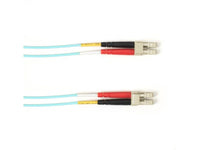 Black Box FOCMP10-008M-LCLC-AQ OM3 50/125 Multimode Fiber Optic Patch Cable - OFNP Plenum, LC to LC, Aqua, 8-m (26.3-ft.), GSA, TAA/