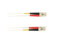 Black Box FOCMP10-015M-LCLC-WH OM3 50/125 Multimode Fiber Optic Patch Cable - OFNP Plenum, LC to LC, White, 15-m (49.2-ft.), GSA, TAA/