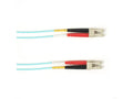 Black Box FOCMP62-002M-LCLC-AQ OM1 62.5/125 Multimode Fiber Optic Patch Cable - OFNP Plenum, LC to LC, Aqua, 2-m (6.5-ft.), GSA, TAA/