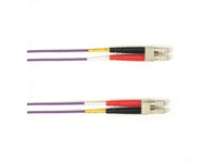 Black Box FOCMP62-003M-LCLC-VT OM1 62.5/125 Multimode Fiber Optic Patch Cable - OFNP Plenum, LC to LC, Purple, 3-m (9.8-ft.), GSA, TAA/