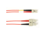 Black Box FOCMR62-002M-SCLC-RD OM1 62.5/125 Multimode Fiber Optic Patch Cable - OFNR PVC, SC to LC, Red, 2-m (6.5-ft.), GSA, TAA/